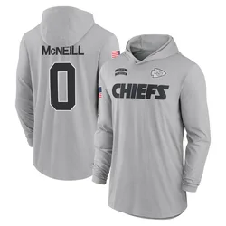 Amari McNeill Kansas City Chiefs Youth Gray 2024 Salute to Service Lightweight Performance Long Sleeve Hooded T-Shirt