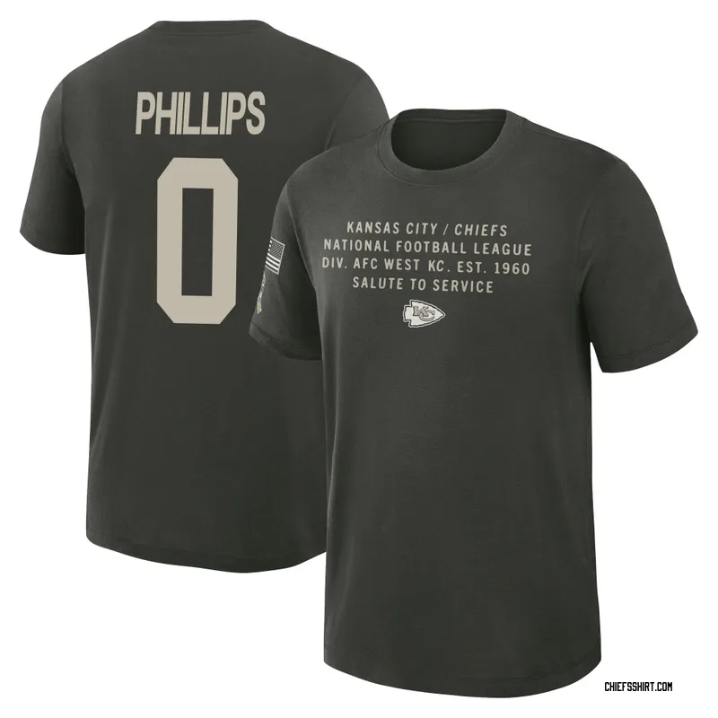 Bryce Phillips Kansas City Chiefs Youth Dark/Green 2025 Salute to Service Sideline Slub T-Shirt