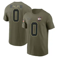 Bryce Phillips Kansas City Chiefs Youth Olive 2025 Salute to Service Name & Number T-Shirt