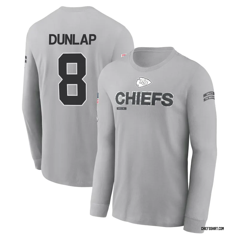 Carlos Dunlap Kansas City Chiefs Men's Gray 2024 Salute to Service Long Sleeve T-Shirt