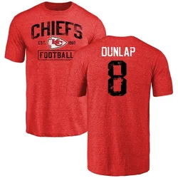 Carlos Dunlap Kansas City Chiefs Men's Red Distressed Name & Number Tri-Blend T-Shirt