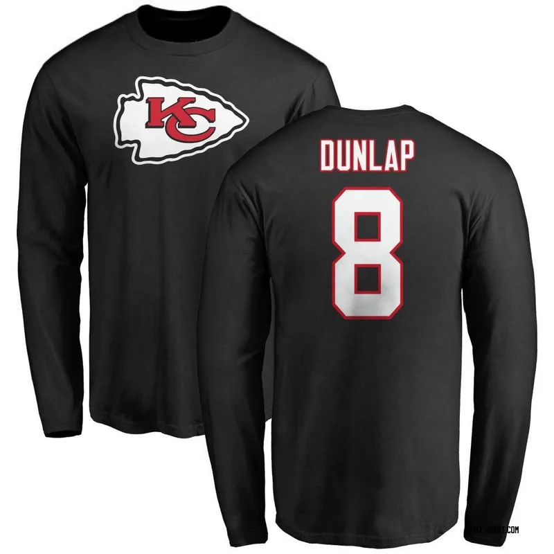 Carlos Dunlap Kansas City Chiefs Youth Black Name & Number Logo Long Sleeve T-Shirt -