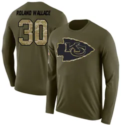 Chris Roland-Wallace Kansas City Chiefs Youth Legend Olive Salute to Service Sideline Long Sleeve T-Shirt