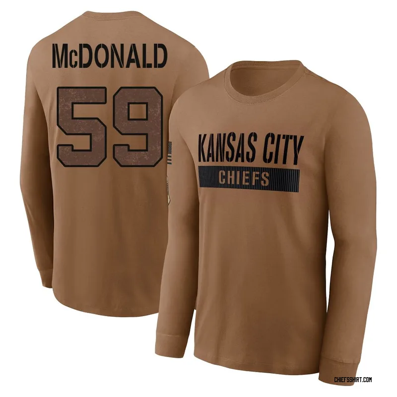 Cooper McDonald Kansas City Chiefs Men's Brown 2023 Salute To Service Long Sleeve T-Shirt
