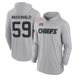 Cooper McDonald Kansas City Chiefs Men's Gray 2024 Salute to Service Lightweight Performance Long Sleeve Hooded T-Shirt