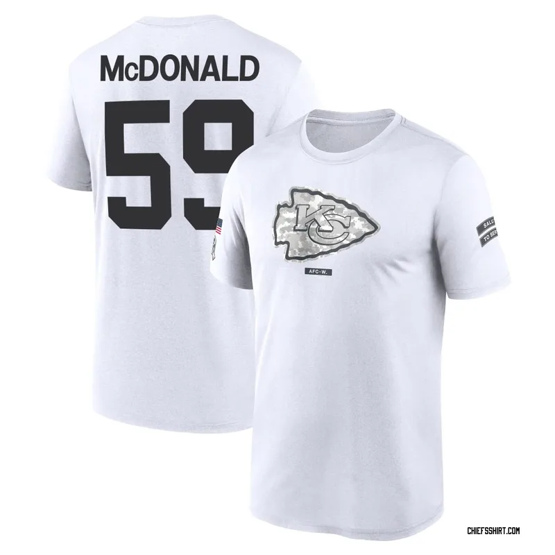 Cooper McDonald Kansas City Chiefs Men's Legend White 2024 Salute to Service Performance T-Shirt