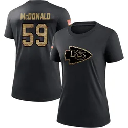 Cooper McDonald Kansas City Chiefs Women's Black 2020 Salute To Service Performance T-Shirt