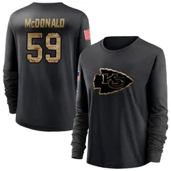 Cooper McDonald Kansas City Chiefs Women's Black 2020 Salute To Service Sideline Performance Long Sleeve T-Shirt