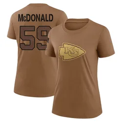 Cooper McDonald Kansas City Chiefs Women's Legend Brown 2023 Salute To Service Performance T-Shirt