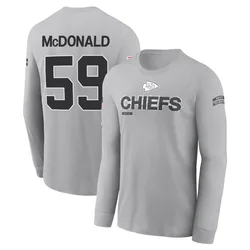 Cooper McDonald Kansas City Chiefs Youth Gray 2024 Salute to Service Long Sleeve T-Shirt