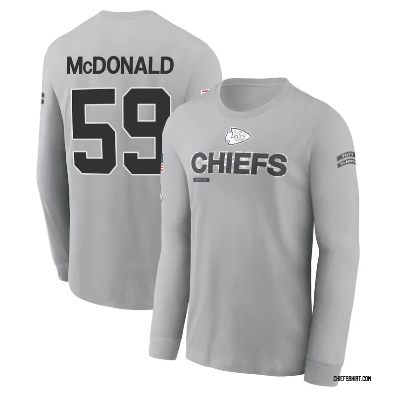 Cooper McDonald Kansas City Chiefs Youth Gray 2024 Salute to Service Long Sleeve T-Shirt