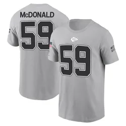Cooper McDonald Kansas City Chiefs Youth Gray 2024 Salute to Service Name & Number T-Shirt