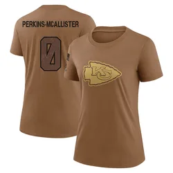 D'Arco Perkins-McAllister Kansas City Chiefs Women's Legend Brown 2023 Salute To Service Performance T-Shirt