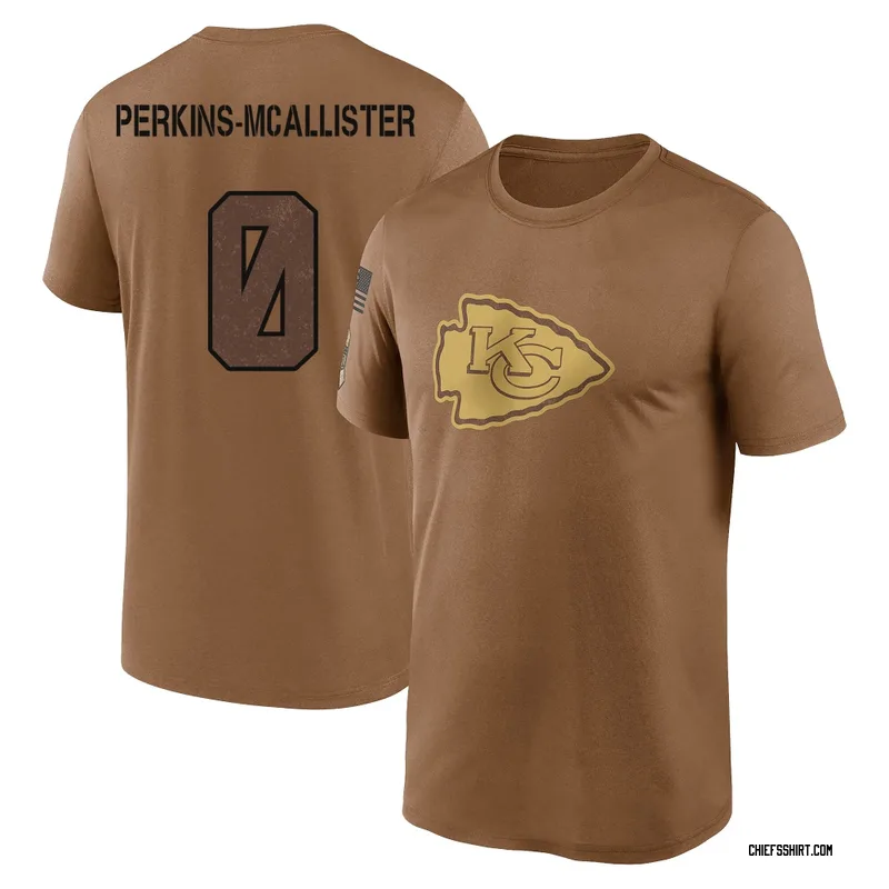 D'Arco Perkins-McAllister Kansas City Chiefs Youth Legend Brown 2023 Salute To Service Performance T-Shirt