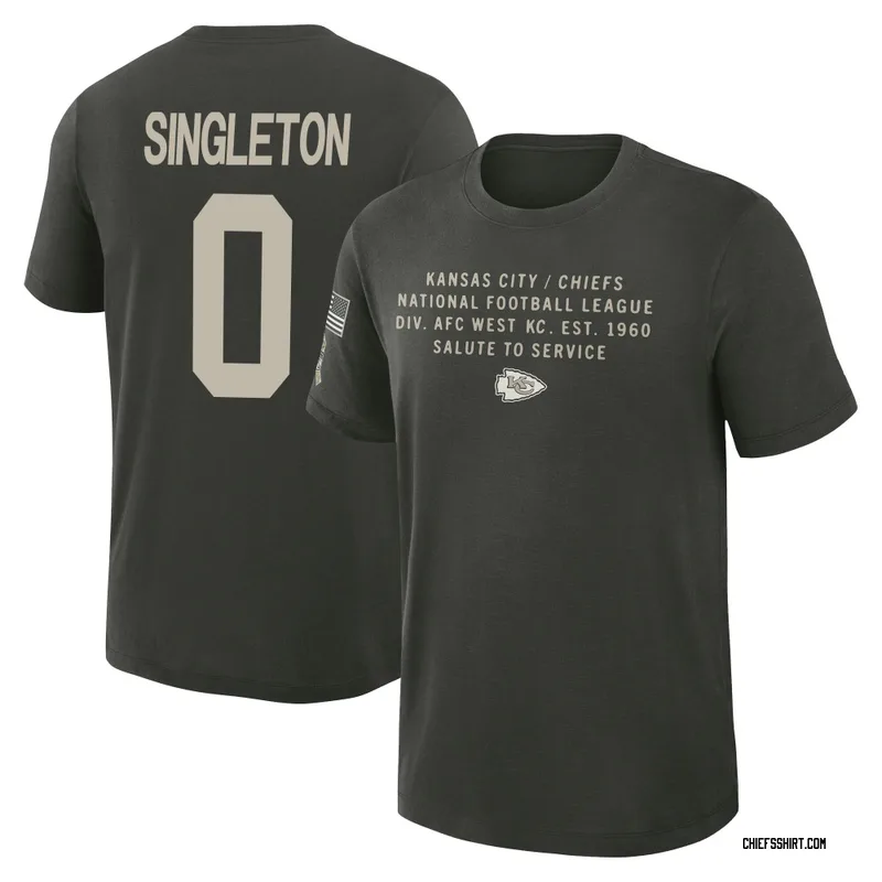 DeShon Singleton Kansas City Chiefs Men's Dark/Green 2025 Salute to Service Sideline Slub T-Shirt