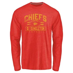 DeShon Singleton Kansas City Chiefs Men's Red by Flanker Tri-Blend Long Sleeve T-Shirt -