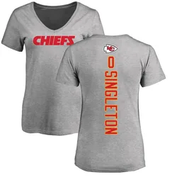 DeShon Singleton Kansas City Chiefs Women's Backer V-Neck T-Shirt - Ash