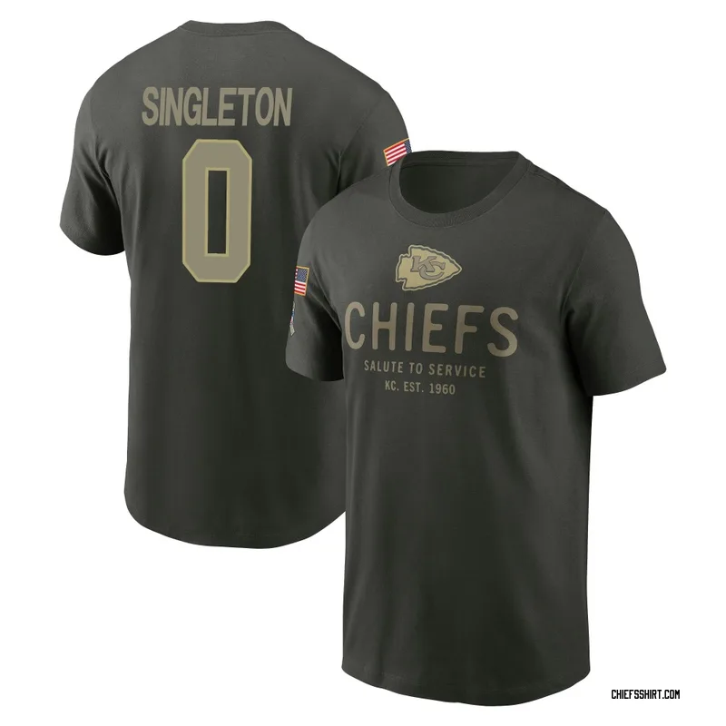 DeShon Singleton Kansas City Chiefs Youth Forest/Green 2025 Salute to Service Sideline Primary Edge T-Shirt