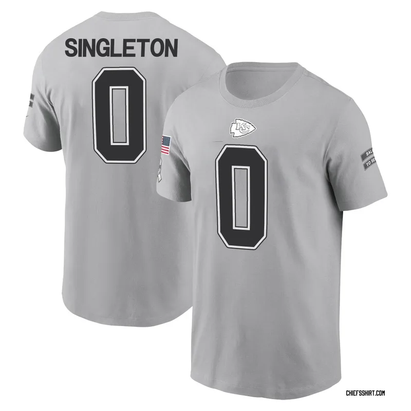 DeShon Singleton Kansas City Chiefs Youth Gray 2024 Salute to Service Name & Number T-Shirt