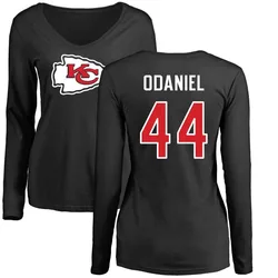Dorian O'Daniel Kansas City Chiefs Women's Black Name & Number Logo Slim Fit Long Sleeve T-Shirt -
