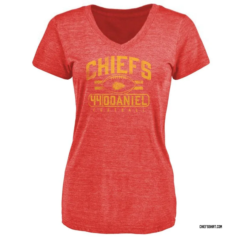 Dorian O'Daniel Kansas City Chiefs Women's Red by Flanker Tri-Blend T-Shirt -