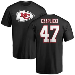 Eddie Czaplicki Kansas City Chiefs Men's Black Name & Number Logo T-Shirt -