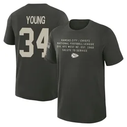 Elijah Young Kansas City Chiefs Men's Dark/Green 2025 Salute to Service Sideline Slub T-Shirt