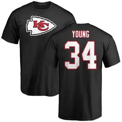 Elijah Young Kansas City Chiefs Youth Black Name & Number Logo T-Shirt -