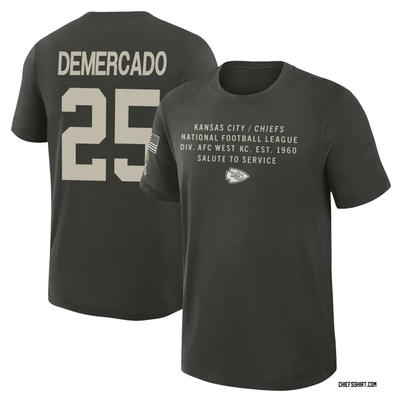 Emari Demercado Kansas City Chiefs Youth Dark/Green 2025 Salute to Service Sideline Slub T-Shirt