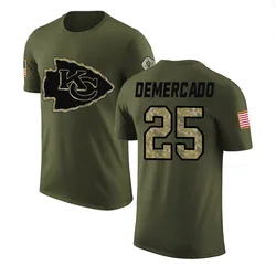 Emari Demercado Kansas City Chiefs Youth Legend Olive Salute to Service T-Shirt