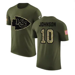 Emmett Johnson Kansas City Chiefs Youth Legend Olive Salute to Service T-Shirt
