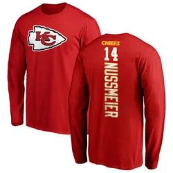 Garrett Nussmeier Kansas City Chiefs Men's Red Backer Long Sleeve T-Shirt -