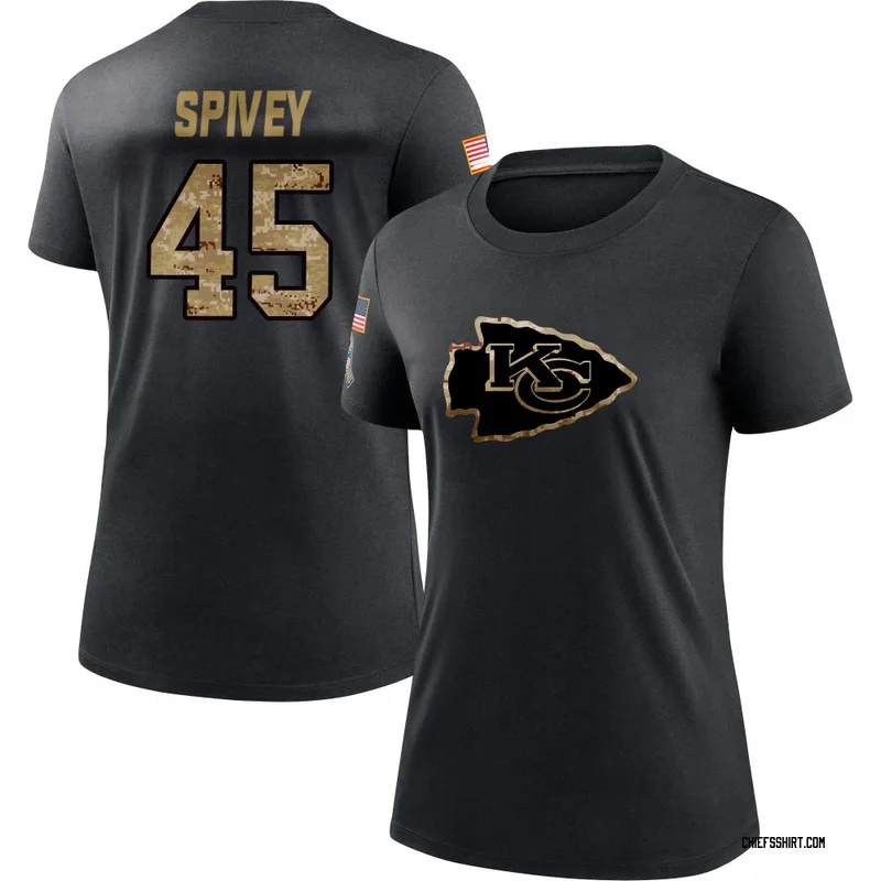 Geor'Quarius Spivey Kansas City Chiefs Women's Black 2020 Salute To Service Performance T-Shirt