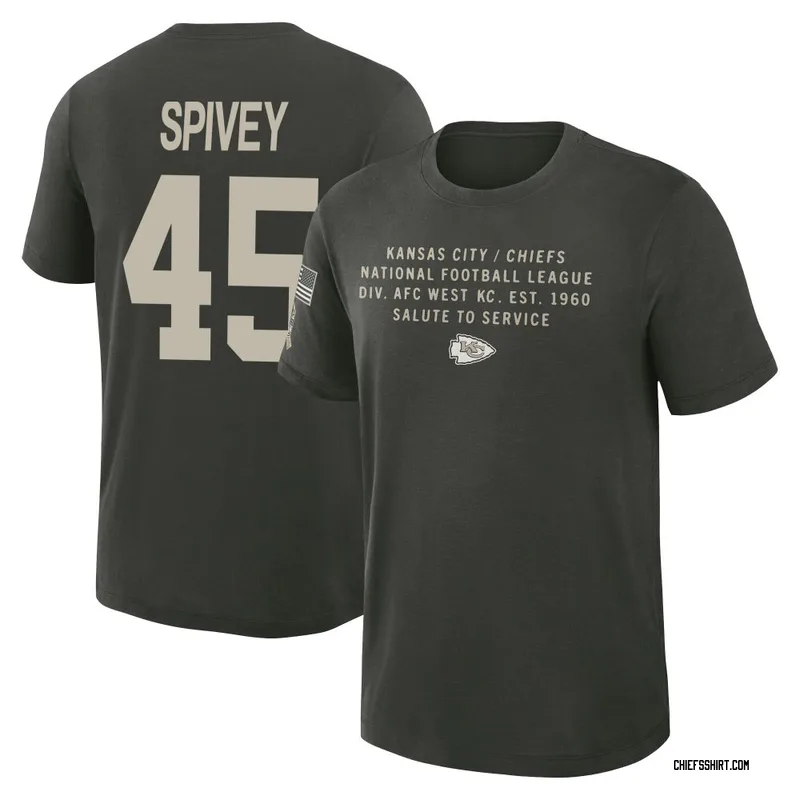 Geor'Quarius Spivey Kansas City Chiefs Youth Dark/Green 2025 Salute to Service Sideline Slub T-Shirt