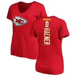 Jake Haener Kansas City Chiefs Women's Red Backer Slim Fit T-Shirt -