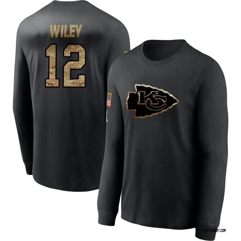 Jared Wiley Kansas City Chiefs Youth Black 2020 Salute To Service Sideline Performance Long Sleeve T-Shirt