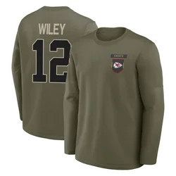 Jared Wiley Kansas City Chiefs Youth Olive 2025 Salute to Service Sideline Coaches Long Sleeve T-Shirt