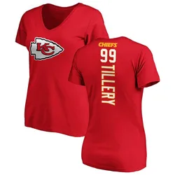 Jerry Tillery Kansas City Chiefs Women's Red Backer Slim Fit T-Shirt -