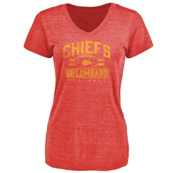 Joey Lombard Kansas City Chiefs Women's Red by Flanker Tri-Blend T-Shirt -