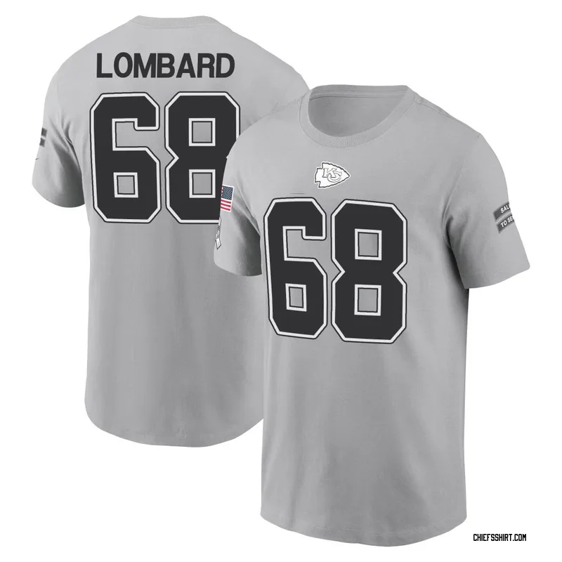 Joey Lombard Kansas City Chiefs Youth Gray 2024 Salute to Service Name & Number T-Shirt