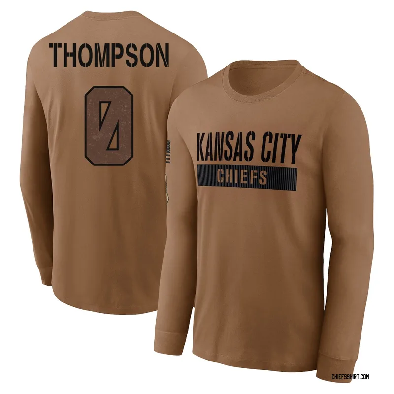Josh Thompson Kansas City Chiefs Men's Brown 2023 Salute To Service Long Sleeve T-Shirt