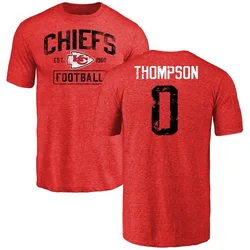 Josh Thompson Kansas City Chiefs Men's Red Distressed Name & Number Tri-Blend T-Shirt