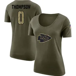 Josh Thompson Kansas City Chiefs Women's Legend Olive Salute to Service Scoop Neck T-Shirt