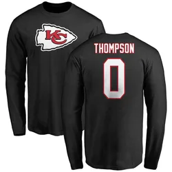Josh Thompson Kansas City Chiefs Youth Black Name & Number Logo Long Sleeve T-Shirt -