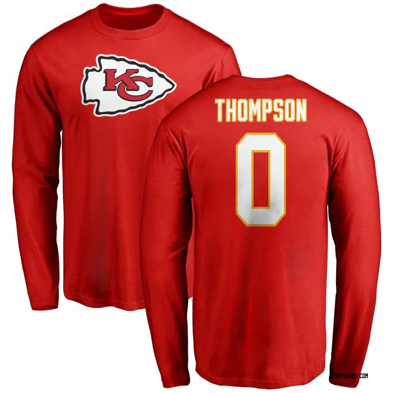 Josh Thompson Kansas City Chiefs Youth Red Name & Number Logo Long Sleeve T-Shirt -