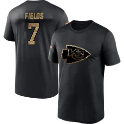 Justin Fields Kansas City Chiefs Men's Black 2020 Salute To Service Performance T-Shirt