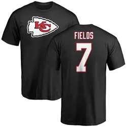 Justin Fields Kansas City Chiefs Men's Black Name & Number Logo T-Shirt -