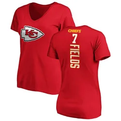 Justin Fields Kansas City Chiefs Women's Red Backer Slim Fit T-Shirt -