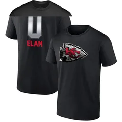 Kaiir Elam Kansas City Chiefs Men's Black by Midnight Mascot T-Shirt -