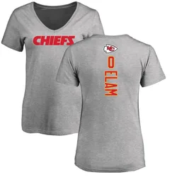 Kaiir Elam Kansas City Chiefs Women's Backer V-Neck T-Shirt - Ash